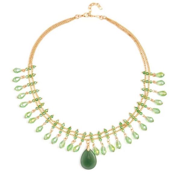 Green Aventurine and Green Glass Beaded Necklace 20-22 Inches 30.00 ctw New - Picture 4 of 6